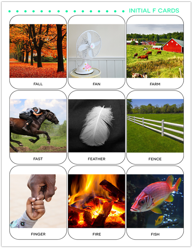 F Visual Card Printable Speech Therapy Flashcards for Kids & Adults - F Sound ...