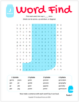 J Word Search